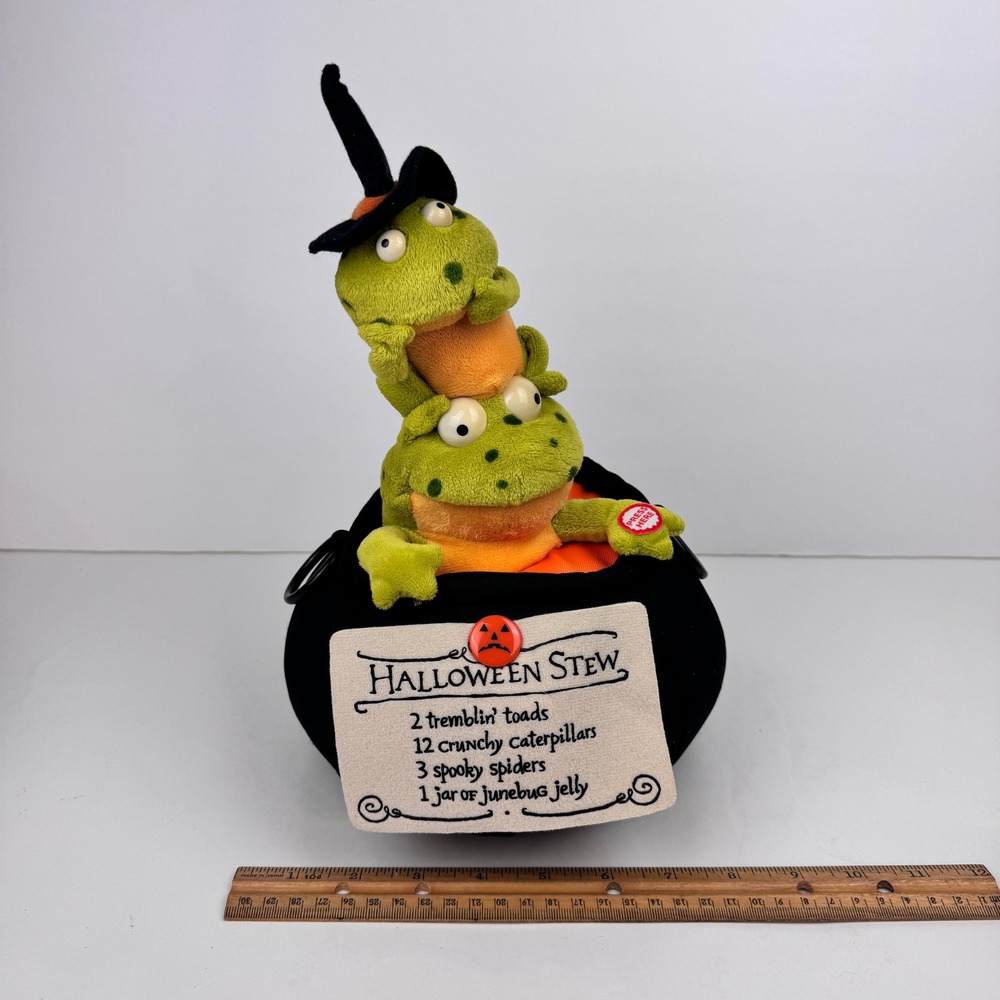 Hallmark Tremblin Toads Plush‎ Musical Motion Lightup Halloween Stew Decoration